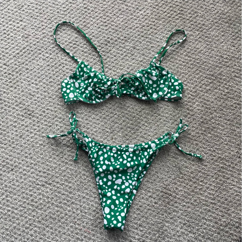Green Polka Dot Bikini Set